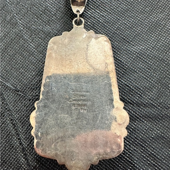 David Troutman Large Lapis Lazuli & Amethyst Vintage Sterling Pendant - Picture 2 of 4